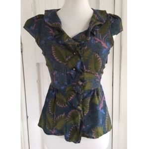 Anthropologie Vanessa Virginia Loosened Ruffle Top